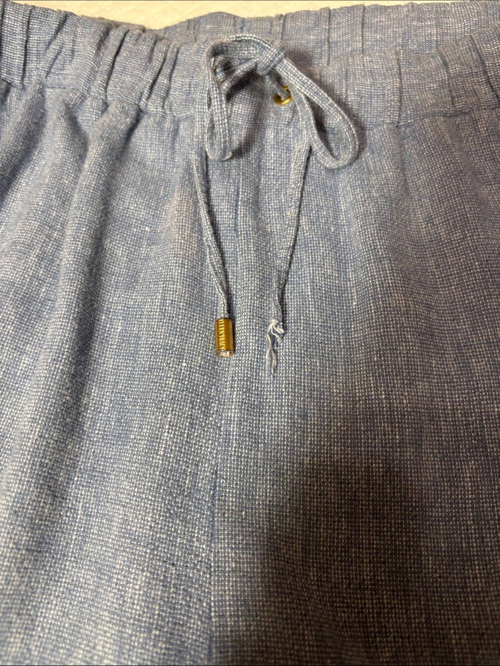 Ellen Tracy Light Blue Women’s Drawstring Linen-Blend Pants - Picture 12 of 13
